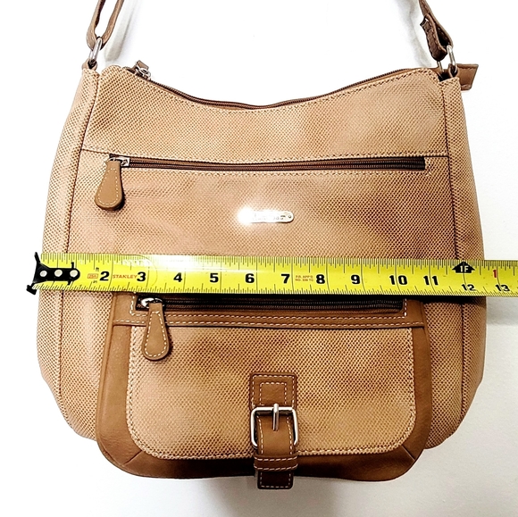 Multisac Tan Camel Colored Shoulder Bag NEW Adjustable Straps Textured 12x11 - Picture 11 of 14